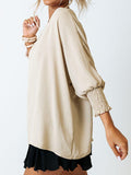 Boat Neck Three-Quarter Sleeve Blouse - PD SECRET REALM