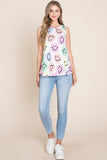 BOMBOM Smiley Face Round Neck Tank - PD SECRET REALM