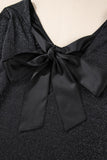 Bowknot V-Neck Long Sleeve Blouse - PD SECRET REALM