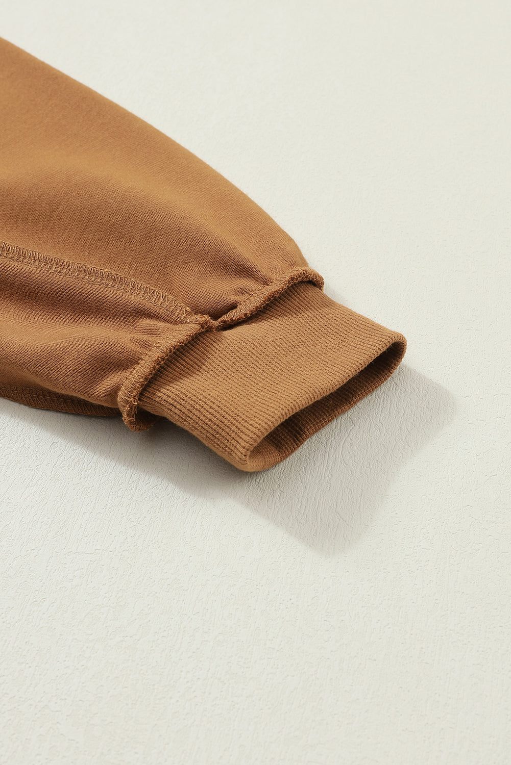 Chestnut Slouchy Drop Shoulder Henley Sweatshirt