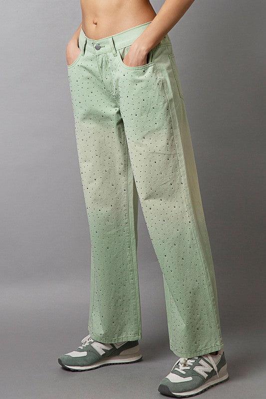 Embellishments Gradient Wide Leg Pants