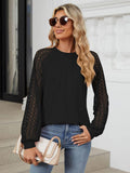 Round Neck Lace Long Sleeve Top - PD SECRET REALM