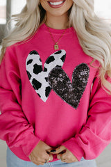 Heart Patch Long Sleeve Sweatshirt - PD SECRET REALM