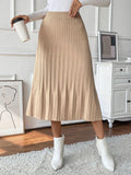 Perfee Pleated Midi Sweater Skirt - PD SECRET REALM