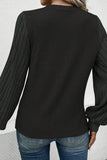 Ribbed Round Neck Long Sleeve Knit Top - PD SECRET REALM