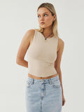 Round Neck Cropped Tank - PD SECRET REALM