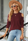 Round Neck Cold Shoulder T-Shirt - PD SECRET REALM