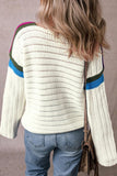 Flower Round Neck Long Sleeve Sweater - PD SECRET REALM