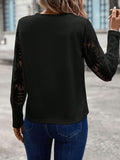 Round Neck Lace Long Sleeve Top - PD SECRET REALM