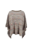 Round Neck Fringe Detail Sleeve Poncho - PD SECRET REALM