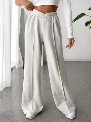 Elastic Waist Wide Leg Pants - PD SECRET REALM