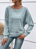 Full Size Round Neck Long Sleeve Top - PD SECRET REALM