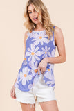 BOMBOM Floral Round Neck Tank - PD SECRET REALM