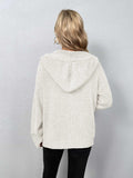 Button-Down Long Sleeve Hooded Sweater - PD SECRET REALM