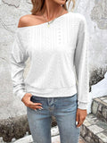 Eyelet Dropped Shoulder Blouse - PD SECRET REALM