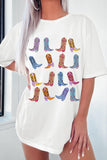 T-shirt oversize à manches courtes et col rond avec bottes