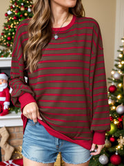 Lovelet Striped Contrast Long Sleeve Sweatshirt