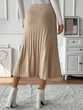 Perfee Pleated Midi Sweater Skirt - PD SECRET REALM