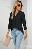 Eyelet Three-Quarter Sleeve Blouse - PD SECRET REALM