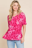 BOMBOM Leopard V-Neck Short Sleeve T-Shirt - PD SECRET REALM