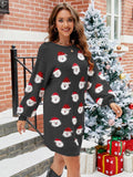 Round Neck Dropped Shoulder Sweater Dress - PD SECRET REALM