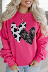 Heart Patch Long Sleeve Sweatshirt - PD SECRET REALM