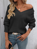 Mandy V-Neck Long Sleeve Sweater - PD SECRET REALM