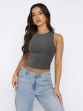 Round Neck Cropped Tank - PD SECRET REALM