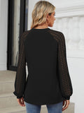 Round Neck Lace Long Sleeve Top - PD SECRET REALM