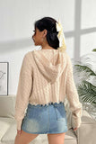 Cable-Knit Dropped Shoulder Hooded Sweater - PD SECRET REALM