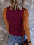 Ribbed V-Neck Wide Strap Tank - PD SECRET REALM