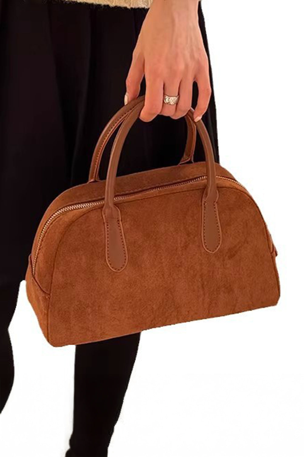 Coffee Vintage Suede Tote Bag