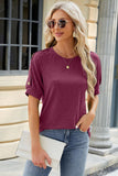 Round Neck Buttoned Short Sleeve T-Shirt - PD SECRET REALM