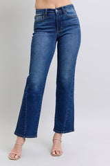 Full Size Side Seam Detail Straight Jeans with Pockets