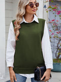 Buttoned Round Neck Sweater Vest - PD SECRET REALM