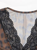 Perfee Leopard V-Neck Lace Bodysuit - PD SECRET REALM