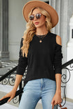 Round Neck Cold Shoulder T-Shirt - PD SECRET REALM