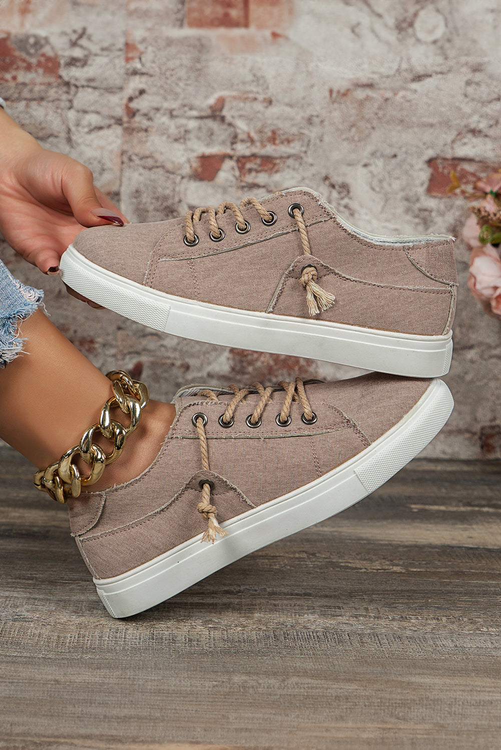 Parchment Criss Cross Slip On Canvas Sneakers