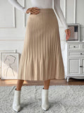 Perfee Pleated Midi Sweater Skirt - PD SECRET REALM