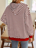 Lovelet Drawstring Striped Long Sleeve Hoodie - PD SECRET REALM