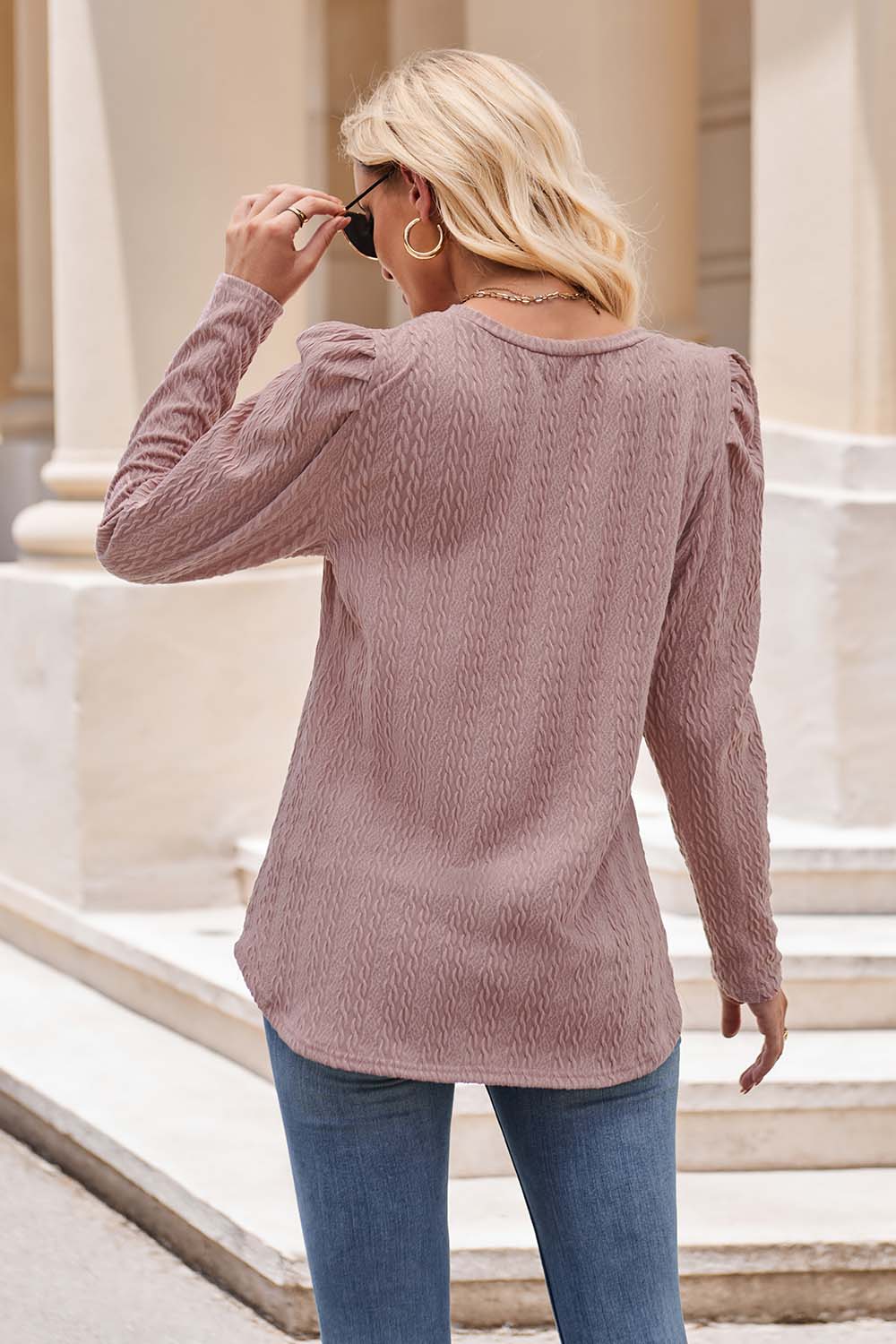 Mandy Round Neck Puff Sleeve Blouse