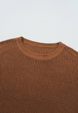 Pearl Detail Round Neck Long Sleeve Sweater - PD SECRET REALM