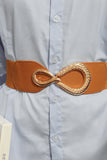 Ribbed Alloy Buckle Elastic Belt - PD SECRET REALM