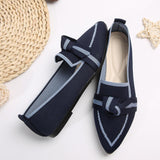 Bow Contrast Trim Point Toe Loafers - PD SECRET REALM