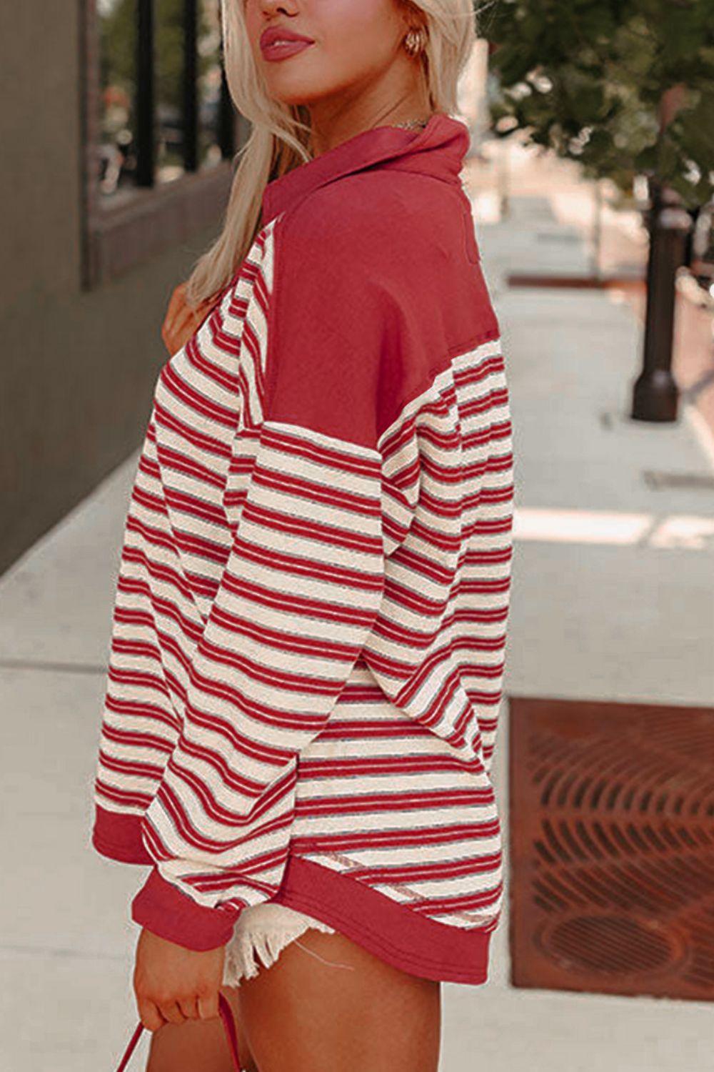 Stripe Drop Shoulder Sweatshirt