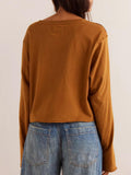 Round Neck Long Sleeve Cropped T-Shirt - PD SECRET REALM