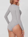 Round Neck Long Sleeve Bodysuit - PD SECRET REALM