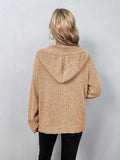 Button-Down Long Sleeve Hooded Sweater - PD SECRET REALM