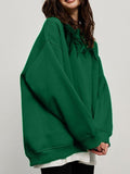 Round Neck Dropped Shoulder Long Sleeve Sweatshirt - PD SECRET REALM