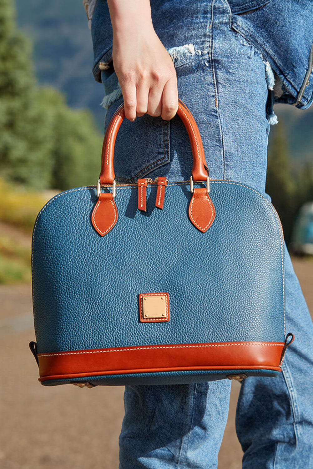 Trendy Ashleigh Blue PU Leather Bag